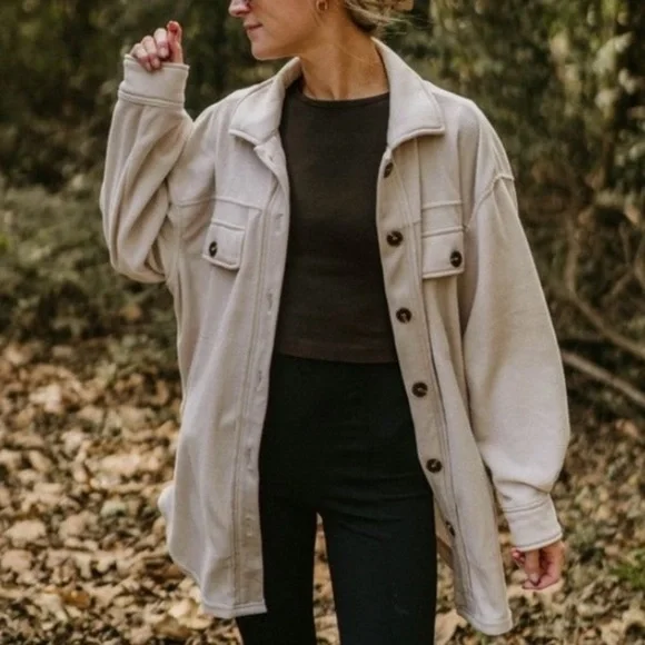 Western Style Plush Button Ip Shirt Jacket Shacket NWT - Picture 7 of 8